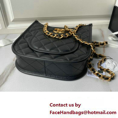 Chanel Calfskin  &  Gold-Tone Metal Hobo Handbag AS4532 Black 2024